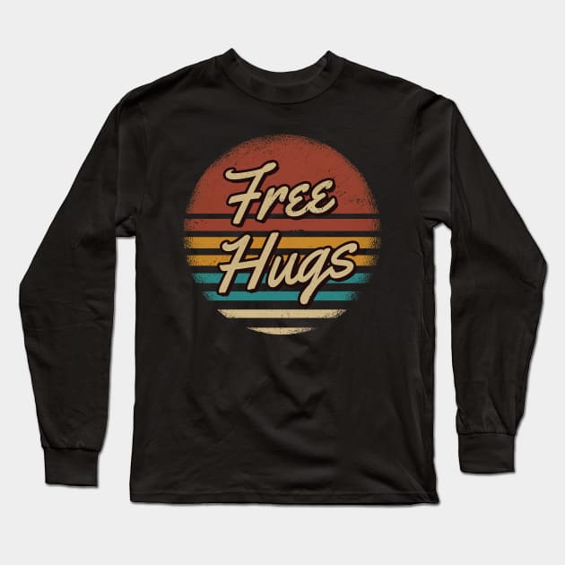 Free Hugs Retro Style Long Sleeve T-Shirt by JamexAlisa